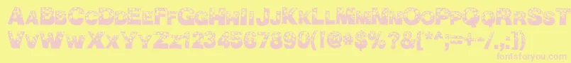 BubbleMan Font – Pink Fonts on Yellow Background