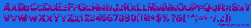 BubbleMan Font – Purple Fonts on Blue Background