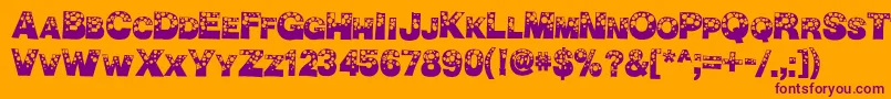 BubbleMan Font – Purple Fonts on Orange Background