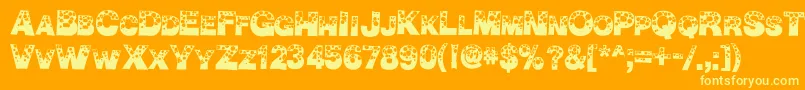 BubbleMan Font – Yellow Fonts on Orange Background