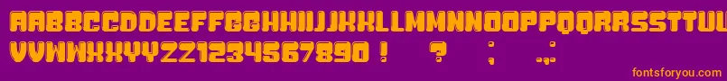 Więcej informacji o czcionce Bubblicious Czcionka Bubblicious – pomarańczowe czcionki na fioletowym tle