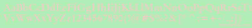 BaramondBold-fontti – vaaleanpunaiset fontit vihreällä taustalla