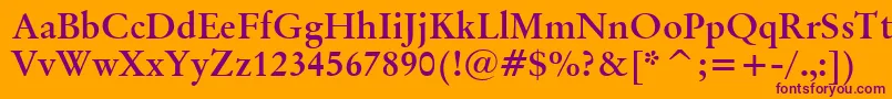 BaramondBold Font – Purple Fonts on Orange Background