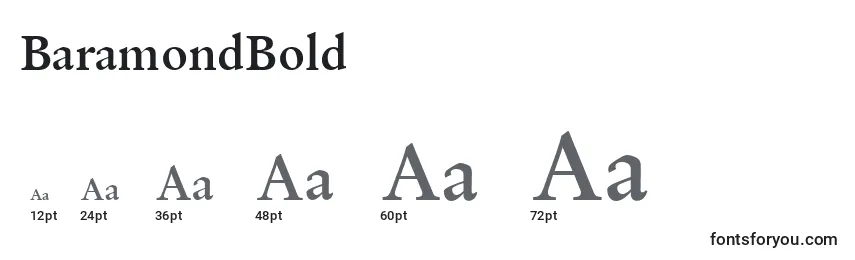 BaramondBold Font Sizes