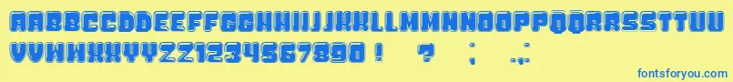 BubbliciousCollege Font – Blue Fonts on Yellow Background