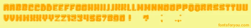 BubbliciousCollege Font – Orange Fonts on Yellow Background