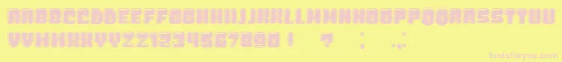 BubbliciousCollege Font – Pink Fonts on Yellow Background