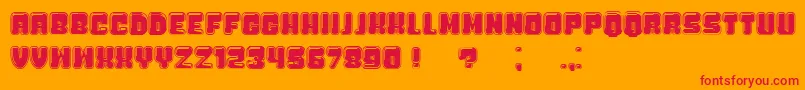 BubbliciousCollege-Schriftart – Rote Schriften auf orangefarbenem Hintergrund