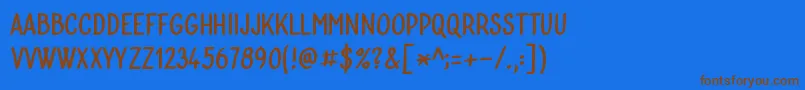 Шрифт Bublina 030b – коричневые шрифты на синем фоне