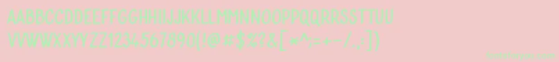フォントBublina 030b – ピンクの背景に緑の文字