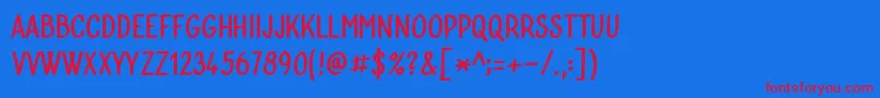 フォントBublina 030b – 赤い文字の青い背景