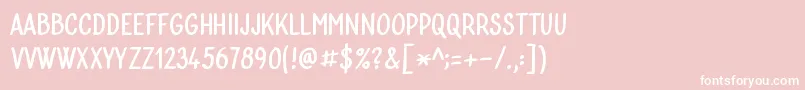 フォントBublina 030b – ピンクの背景に白い文字