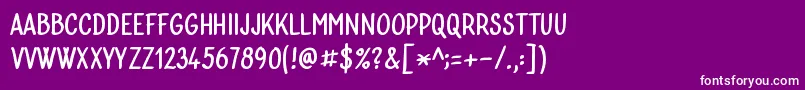 フォントBublina 030b – 紫の背景に白い文字