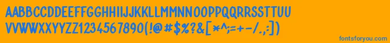 Bublina 030k Font – Blue Fonts on Orange Background