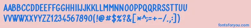 Bublina 030k Font – Blue Fonts on Pink Background