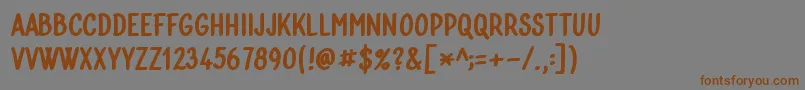 Bublina 030k-Schriftart – Braune Schriften auf grauem Hintergrund