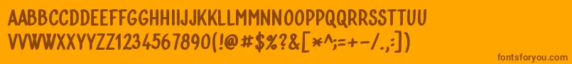Bublina 030k Font – Brown Fonts on Orange Background