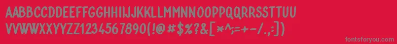 Bublina 030k Font – Gray Fonts on Red Background
