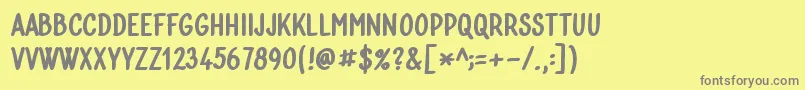 Bublina 030k Font – Gray Fonts on Yellow Background
