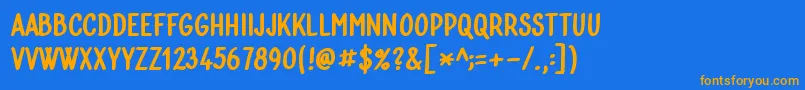 Bublina 030k Font – Orange Fonts on Blue Background