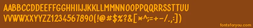 Bublina 030k Font – Orange Fonts on Brown Background