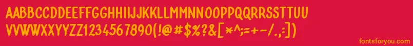 Bublina 030k Font – Orange Fonts on Red Background