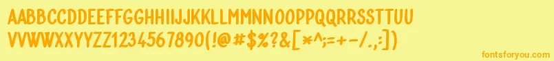 Bublina 030k Font – Orange Fonts on Yellow Background