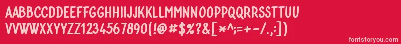 Bublina 030k Font – Pink Fonts on Red Background