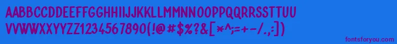 Bublina 030k Font – Purple Fonts on Blue Background