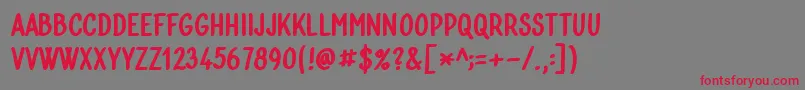 Bublina 030k Font – Red Fonts on Gray Background