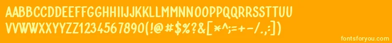 Bublina 030k Font – Yellow Fonts on Orange Background