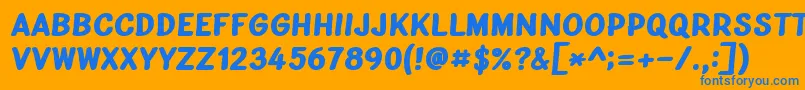 Bublina 031m Font – Blue Fonts on Orange Background