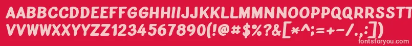 Bublina 031m Font – Pink Fonts on Red Background