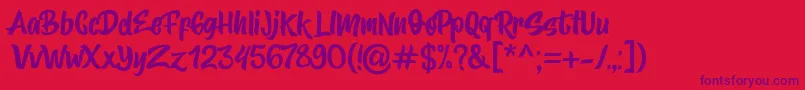 Buchin Free Personal Use Only Font – Purple Fonts on Red Background