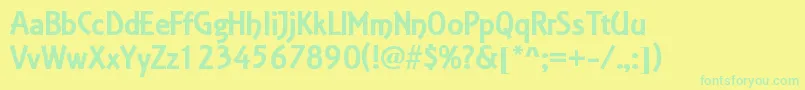 Weitere Informationen zur Estelle-Schriftart Estelle-Schriftart – Grüne Schriften auf gelbem Hintergrund