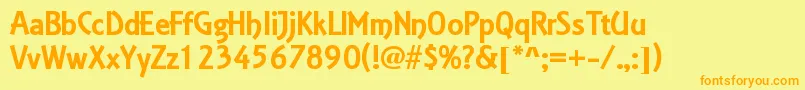 Czcionka Estelle – pomarańczowe czcionki na żółtym tle