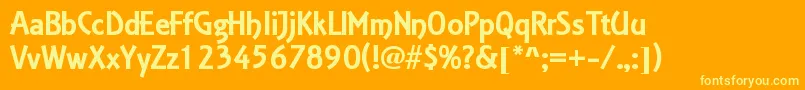 Fonte Estelle – fontes amarelas em um fundo laranja