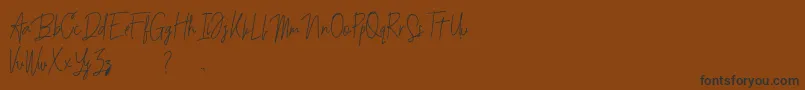 Czcionka Budaphest – czarne czcionki na brązowym tle
