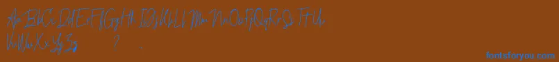 Шрифт Budaphest – синие шрифты на коричневом фоне