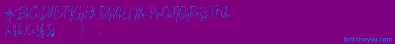 Budaphest Font – Blue Fonts on Purple Background