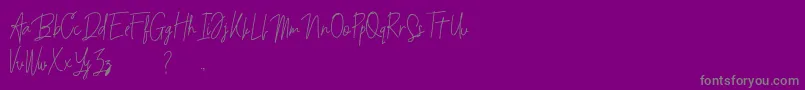 Budaphest-Schriftart – Graue Schriften auf violettem Hintergrund