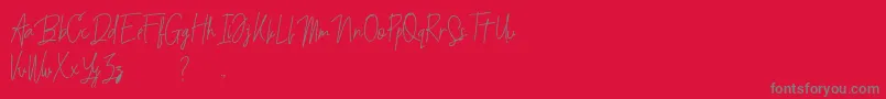 Budaphest Font – Gray Fonts on Red Background