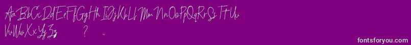 Budaphest Font – Green Fonts on Purple Background