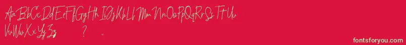 Budaphest-fontti – vihreät fontit punaisella taustalla