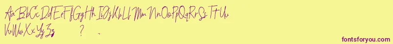 Шрифт Budaphest – фиолетовые шрифты на жёлтом фоне