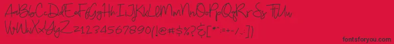 Budayut-Schriftart – Schwarze Schriften auf rotem Hintergrund