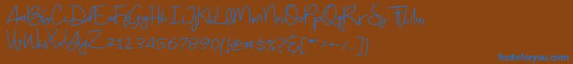 Budayut Font – Blue Fonts on Brown Background