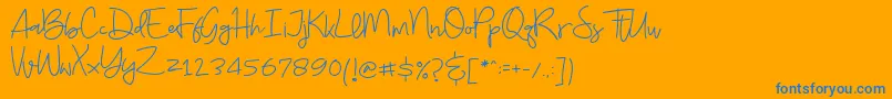 Budayut Font – Blue Fonts on Orange Background