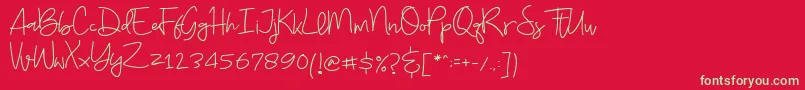 フォントBudayut – 赤い背景に緑の文字
