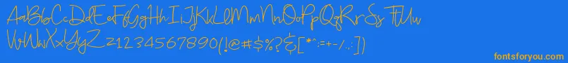 Budayut Font – Orange Fonts on Blue Background